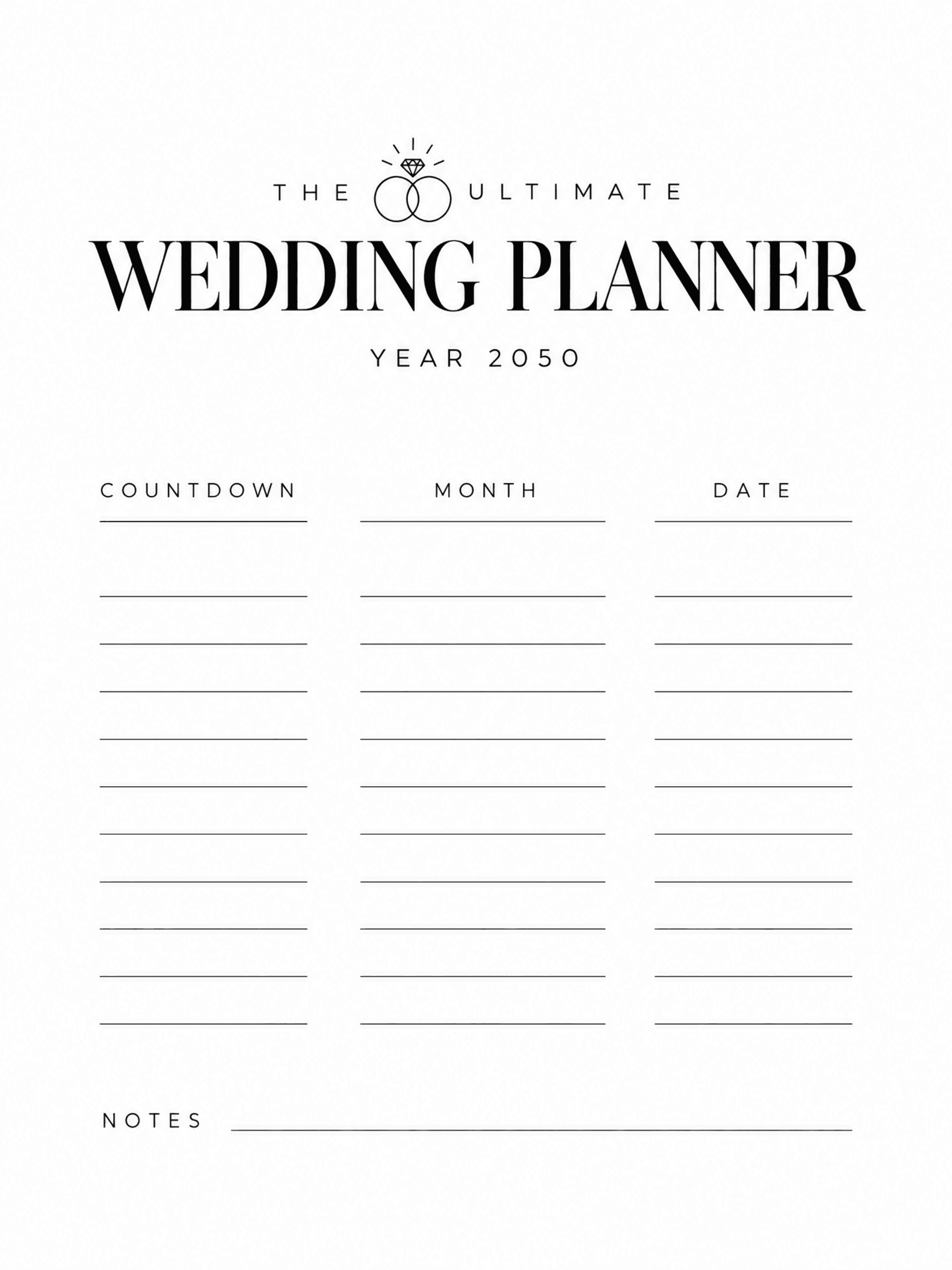 Free Minimal Wedding Planner Template to Edit Online