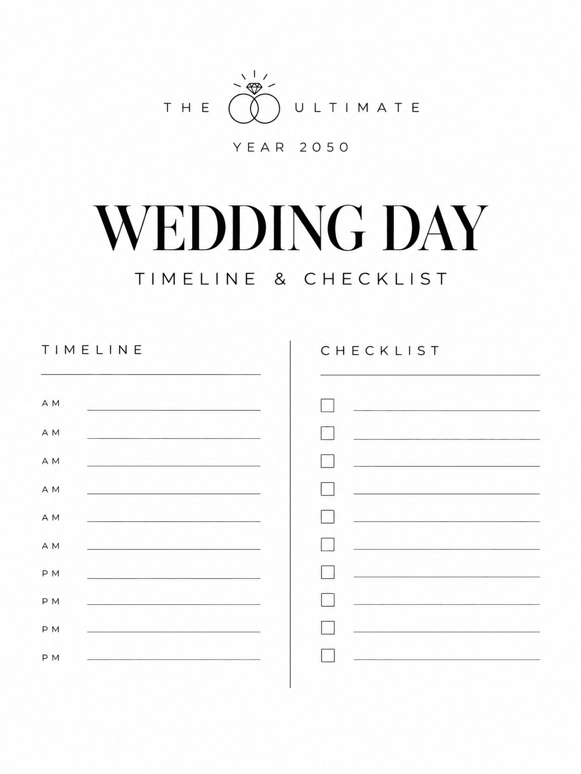 Free Minimal Wedding Planner Template to Edit Online