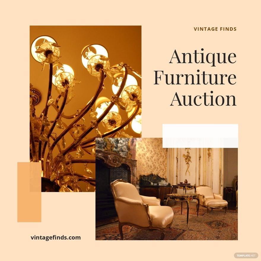 Free Antique Furniture Auction Instagram Ad Template