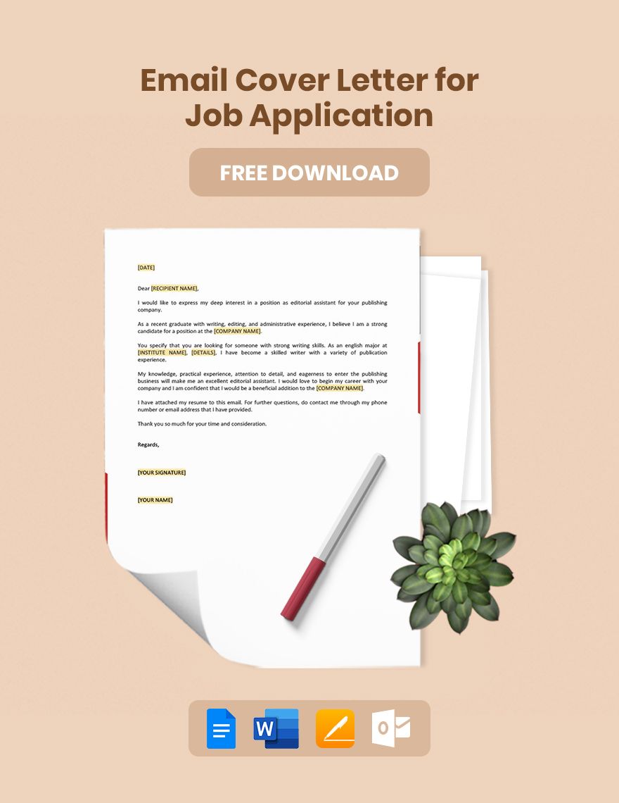 Email Cover Letter for Job Application
