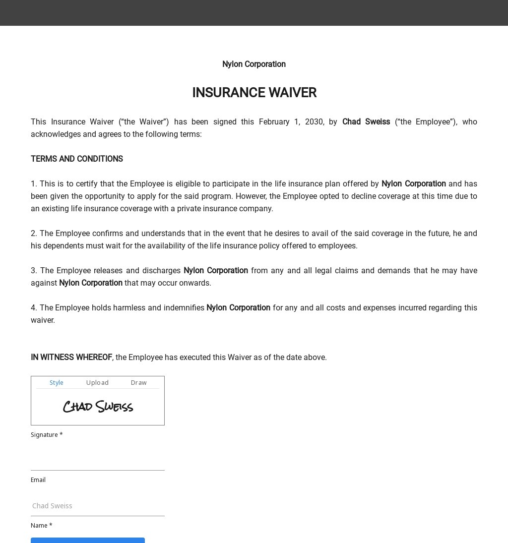 FREE Insurance Waiver Template Download In Word Google Docs Template Net