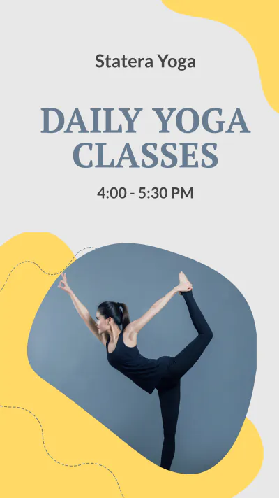 Free Yoga Classes Whatsapp Story Template to Edit Online
