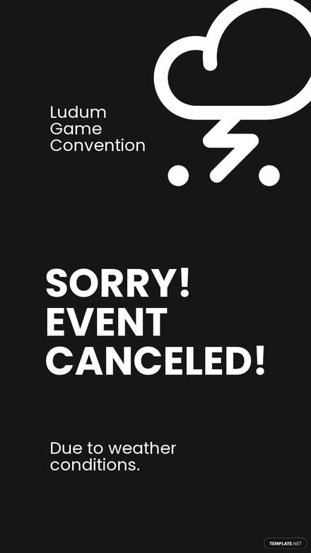 Free Event Cancellation Whatsapp Story Template