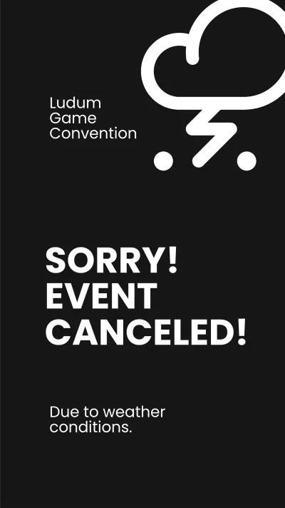 Free Event Cancellation Whatsapp Story Template to Edit Online