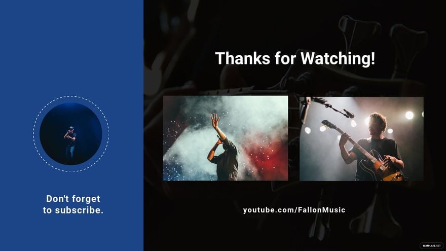 Free Music Youtube End Screen Template