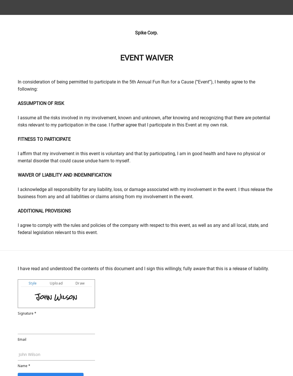 FREE Event Waiver Template Download in Word Google Docs Template net
