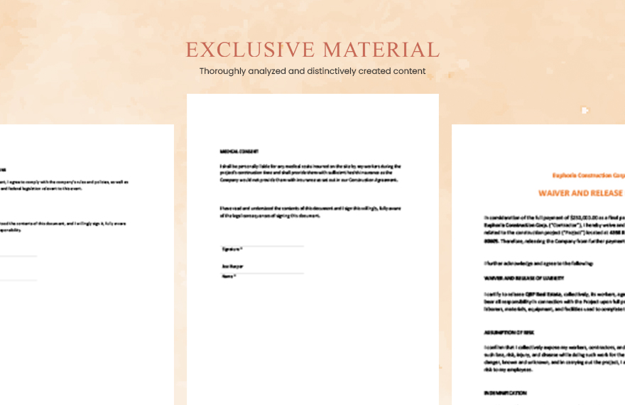 Waiver of Consent Agreement Template