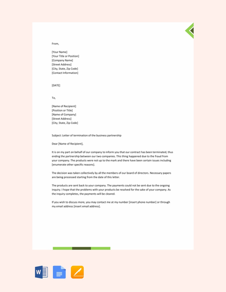 39+ FREE Termination Letter Templates - Word | Google Docs | Apple ...