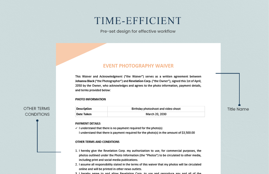 Event Photography Waiver Template
