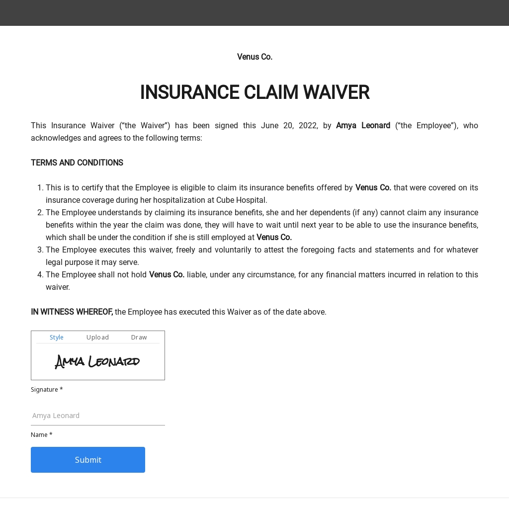 Insurance Claim Waiver Form Template Download in Word, Google Docs