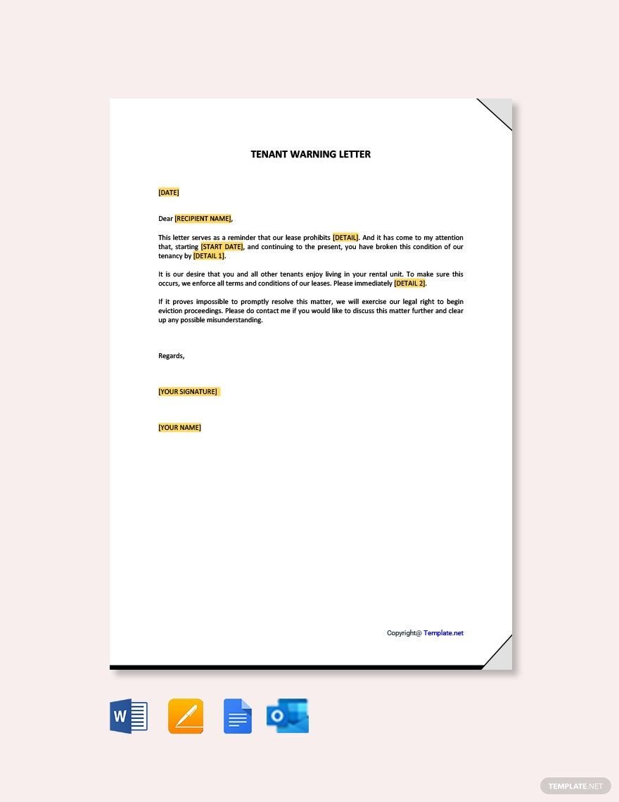 Tenant Warning Letter Template