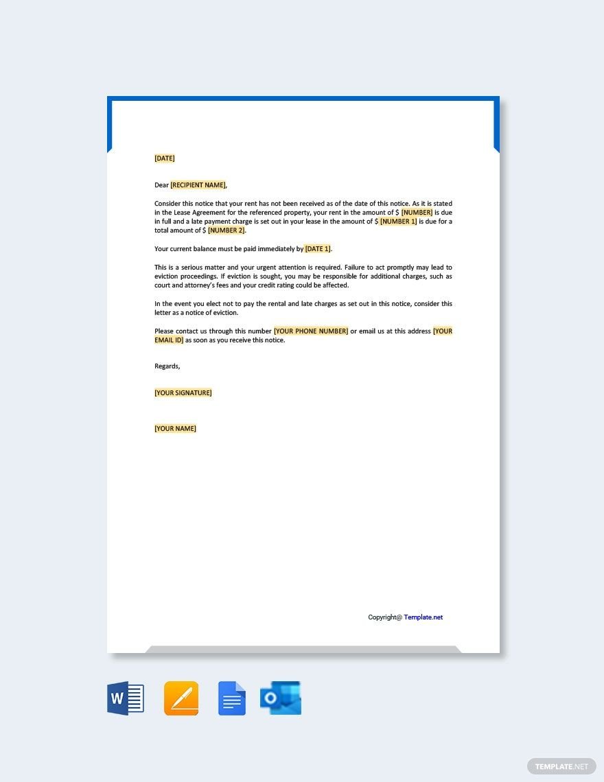 Free Warning Letter To Tenant For Late Payment - Download In Word, Google  Docs, Pdf, Apple Pages, Outlook | Template.Net