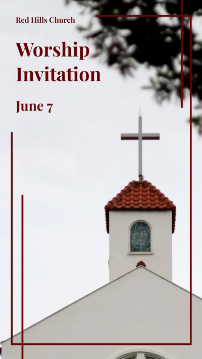 Free Church Invitation Instagram Story Template to Edit Online