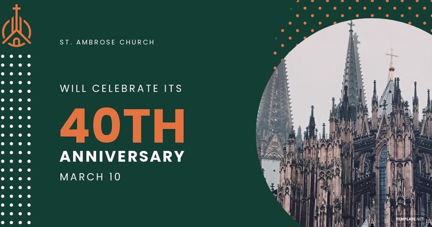 Free Church Anniversary Facebook Post Template
