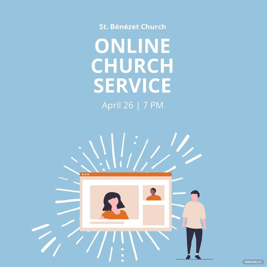 Online Church Service Linkedin Post Template