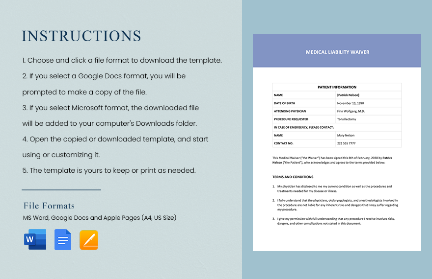 Sample Medical Liability Waiver Template