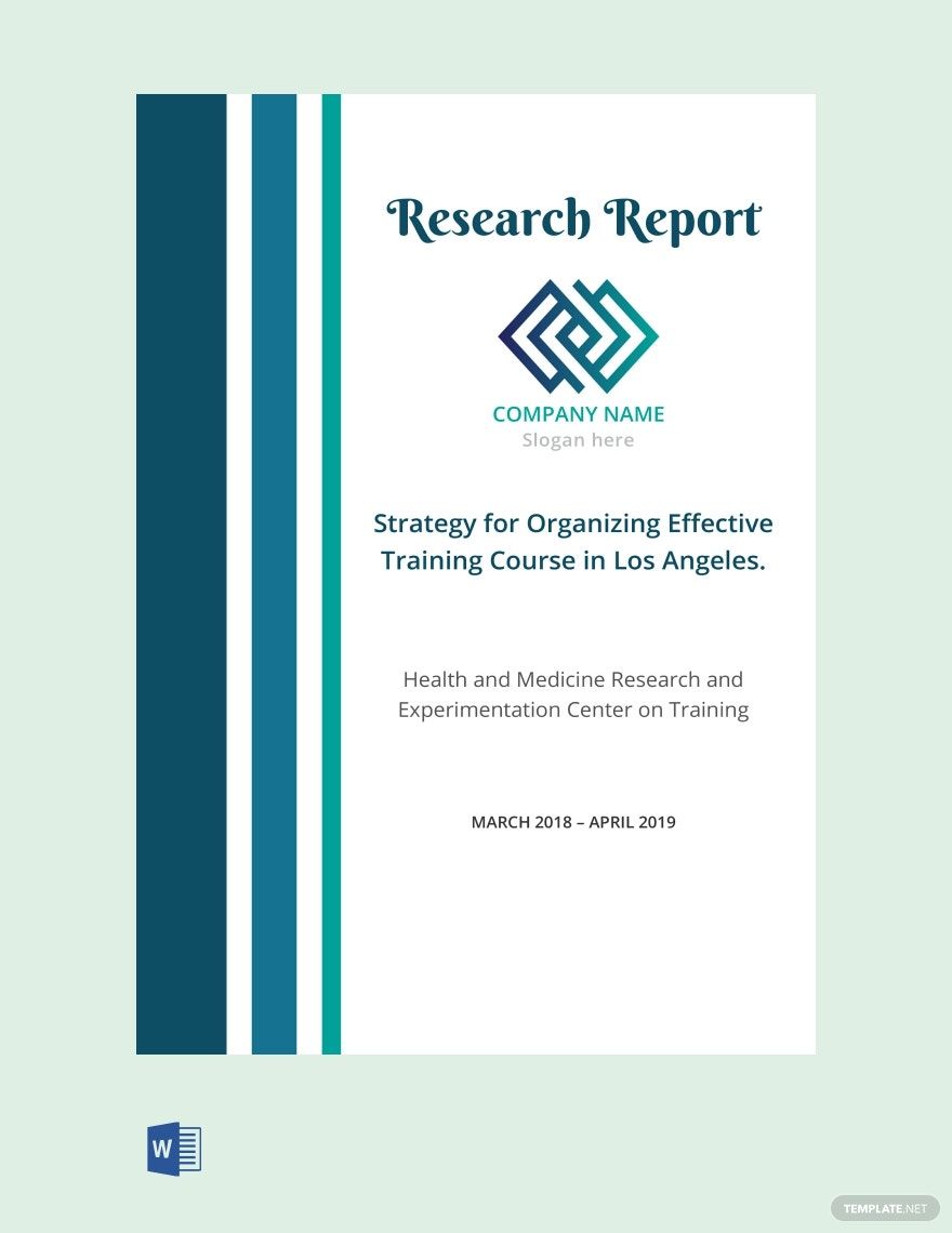 Research Report Cover Page Template