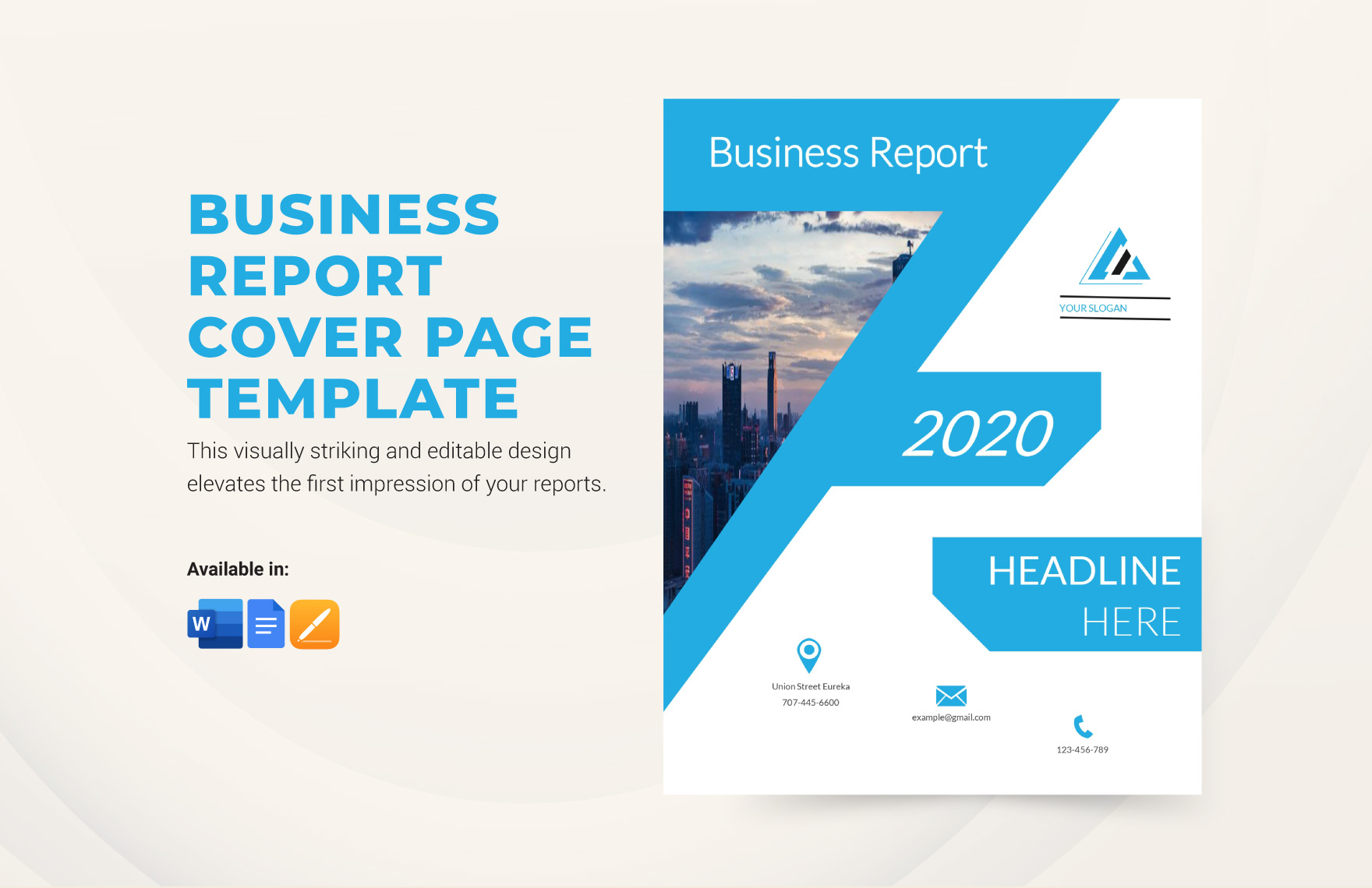 Business Report Cover Page Template in Google Docs, Word, Apple Pages - Download | Template.net