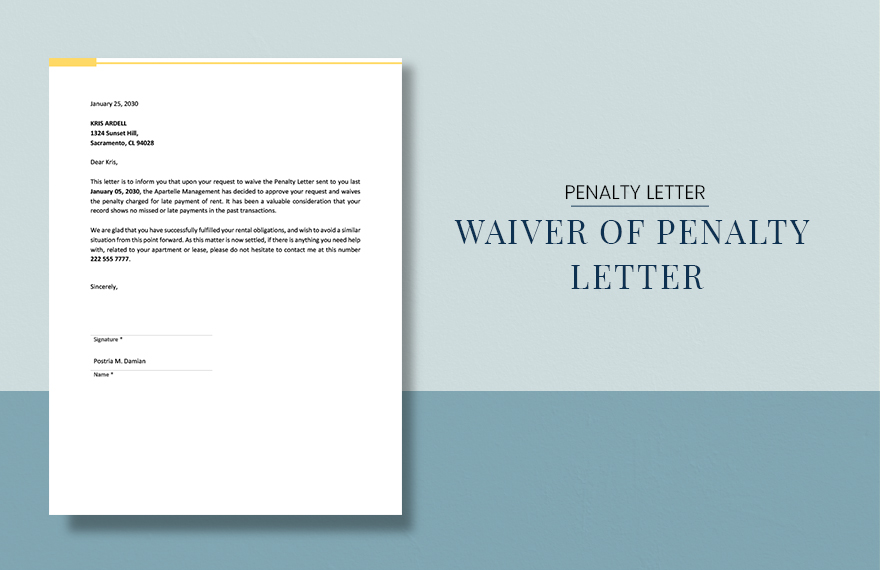 Letter To Waive Penalty Charge Sample Letter Of Waive Vrogue co