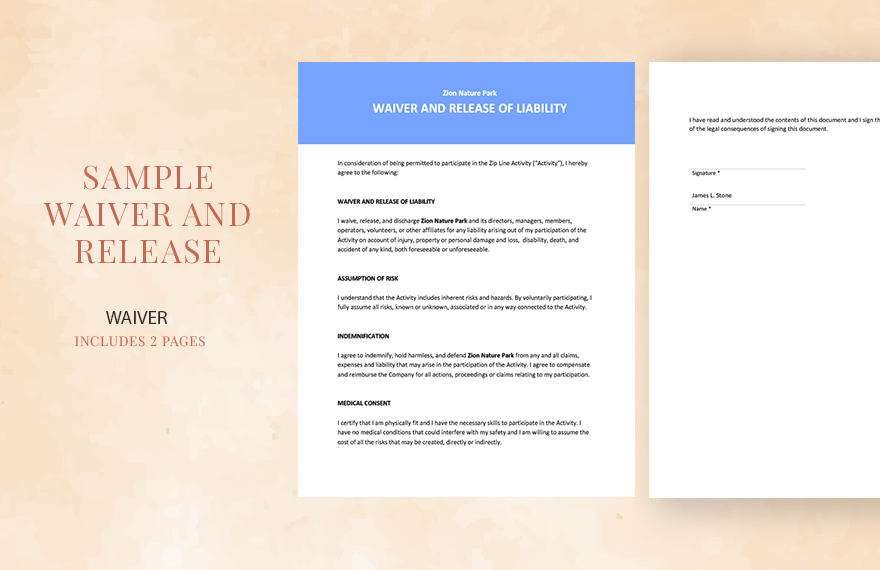 Sample Waiver And Release Template