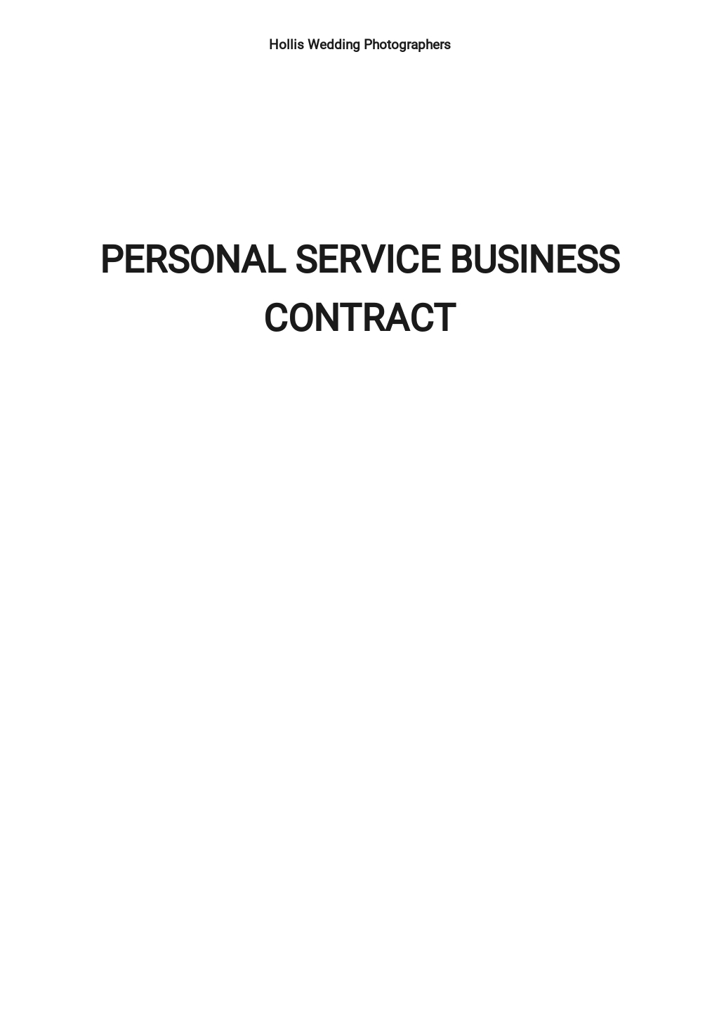 Free Personal Business Contract Template