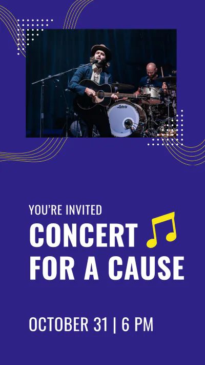 Free Concert Invitation Instagram Story Template to Edit Online