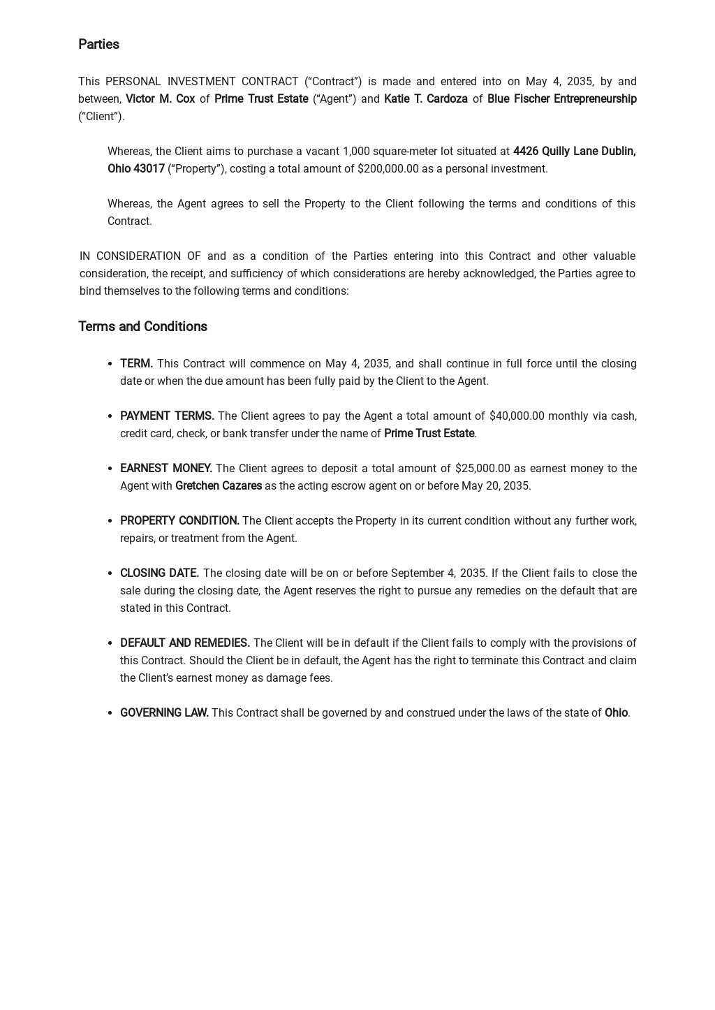 Sample Personal Investment Contract Template 1.jpe