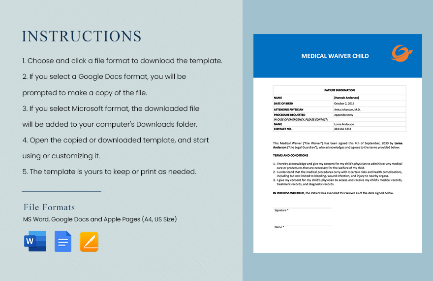 Medical Waiver Child Template