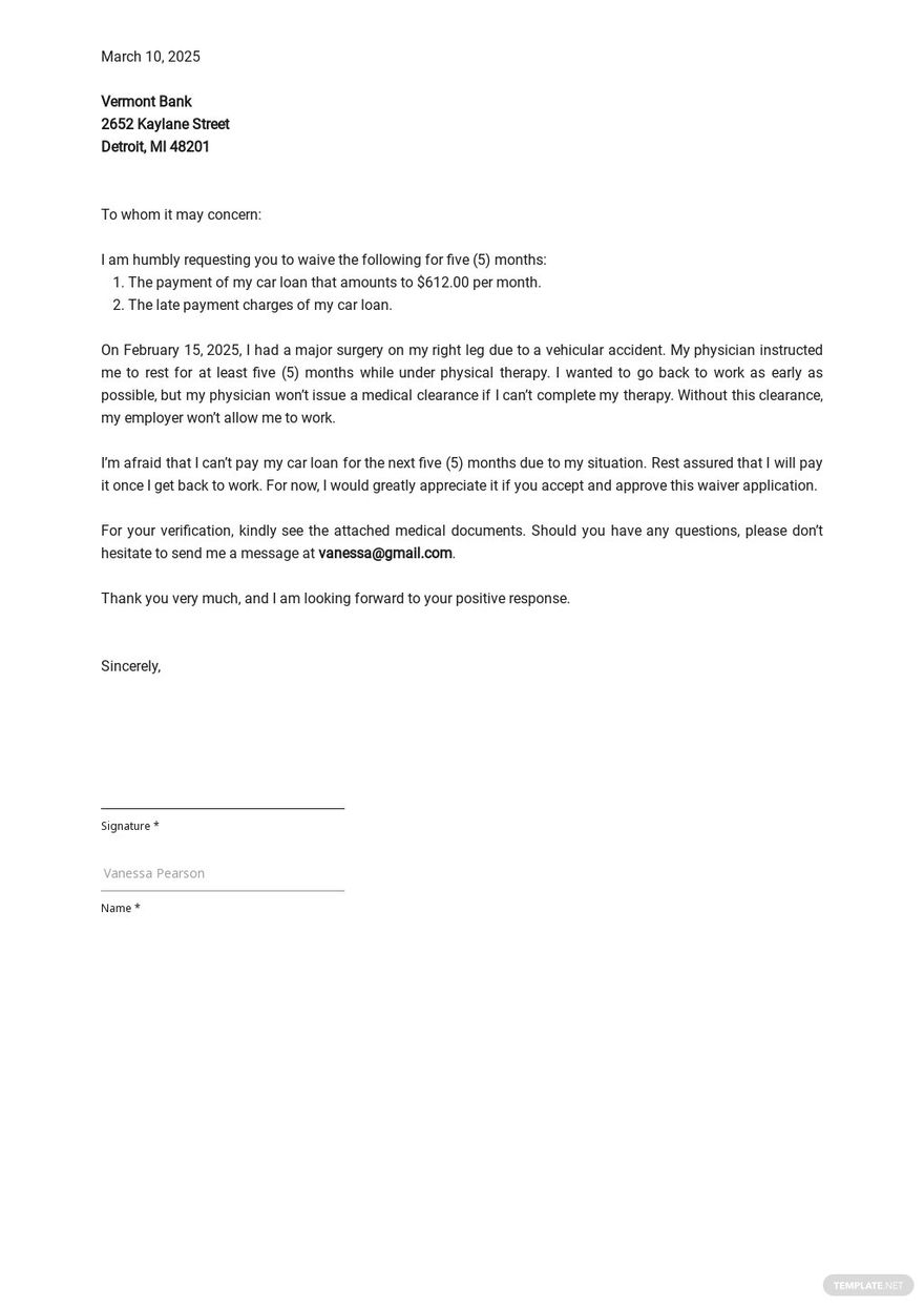 Letter Of Waiver Template In Word And Pdf Formats Images and Photos