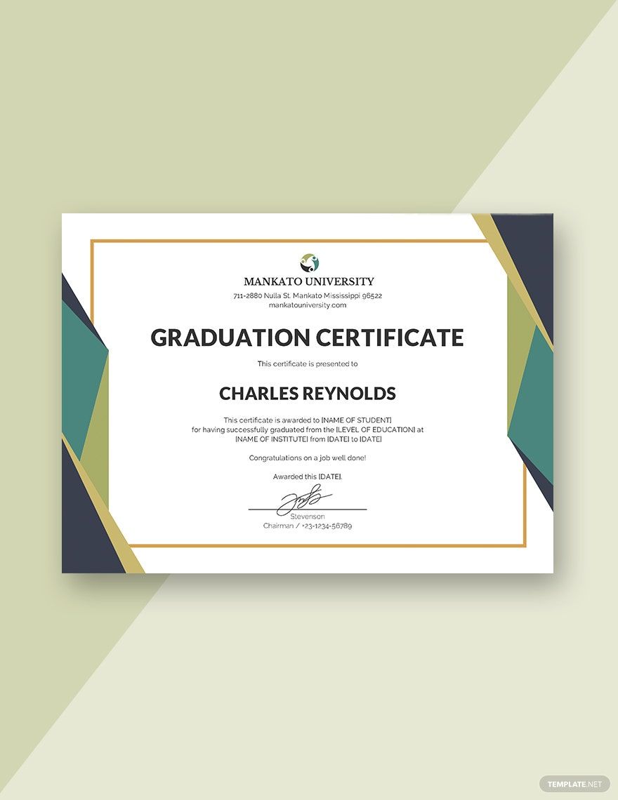 Graduation Certificate Template Download in Word, Google Docs