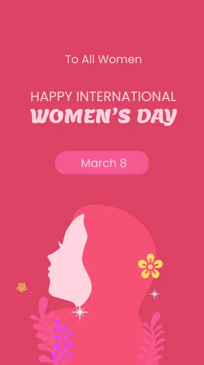 Free Happy International women's day Instagram Story Template to Edit Online