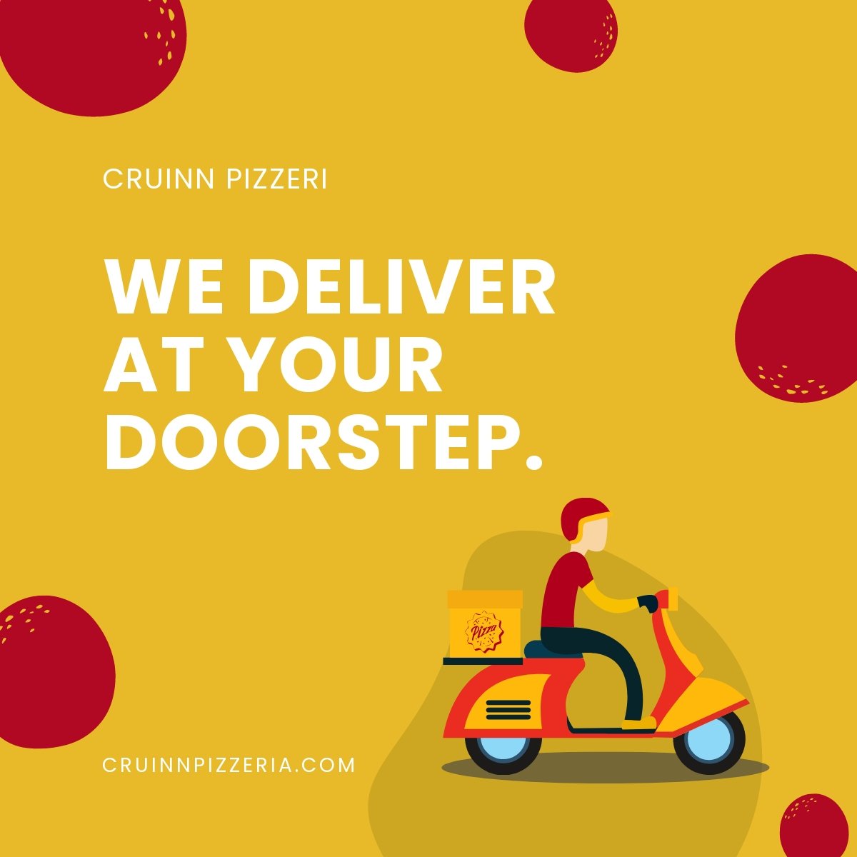 Free Pizza Delivery Linkedin Post Template