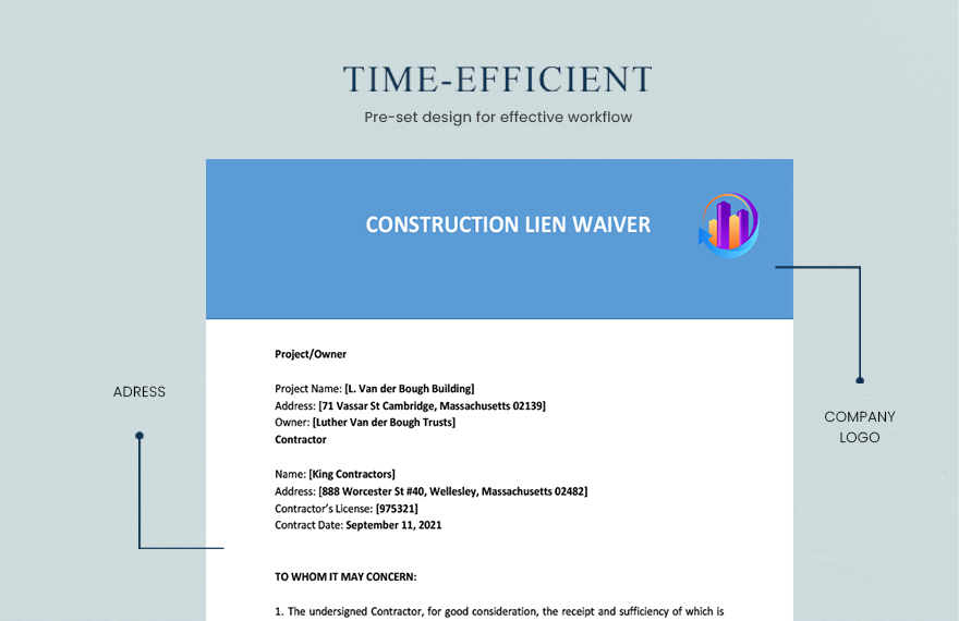 Lien Waiver Example Template