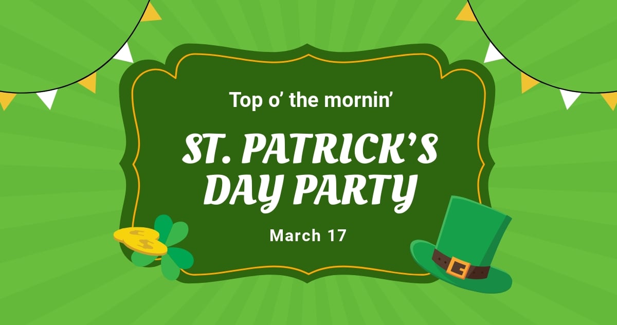 St. Patricks Day Party Facebook Post Template