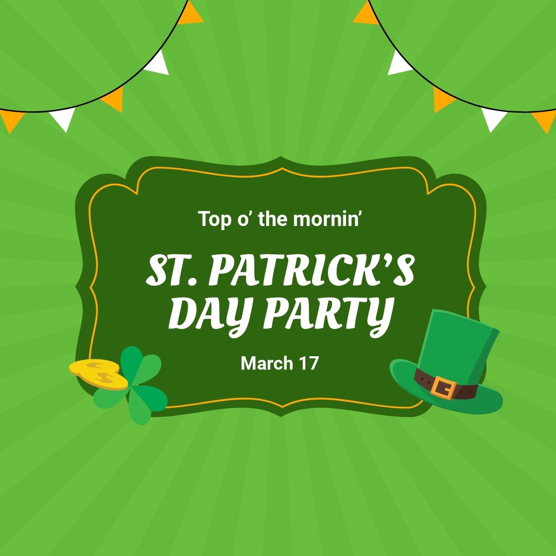 St. Patricks Day Party Instagram Post