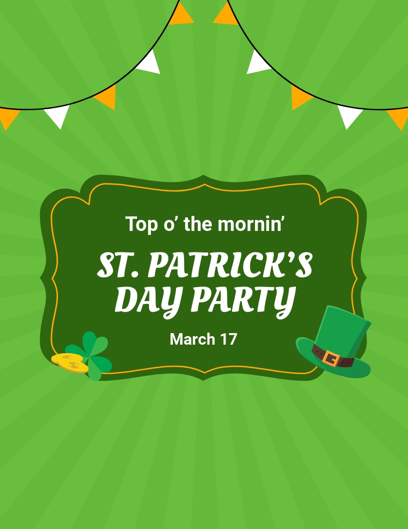 Free St. Patricks Day Party Flyer Template in Word, Google Docs, Apple Pages, Publisher