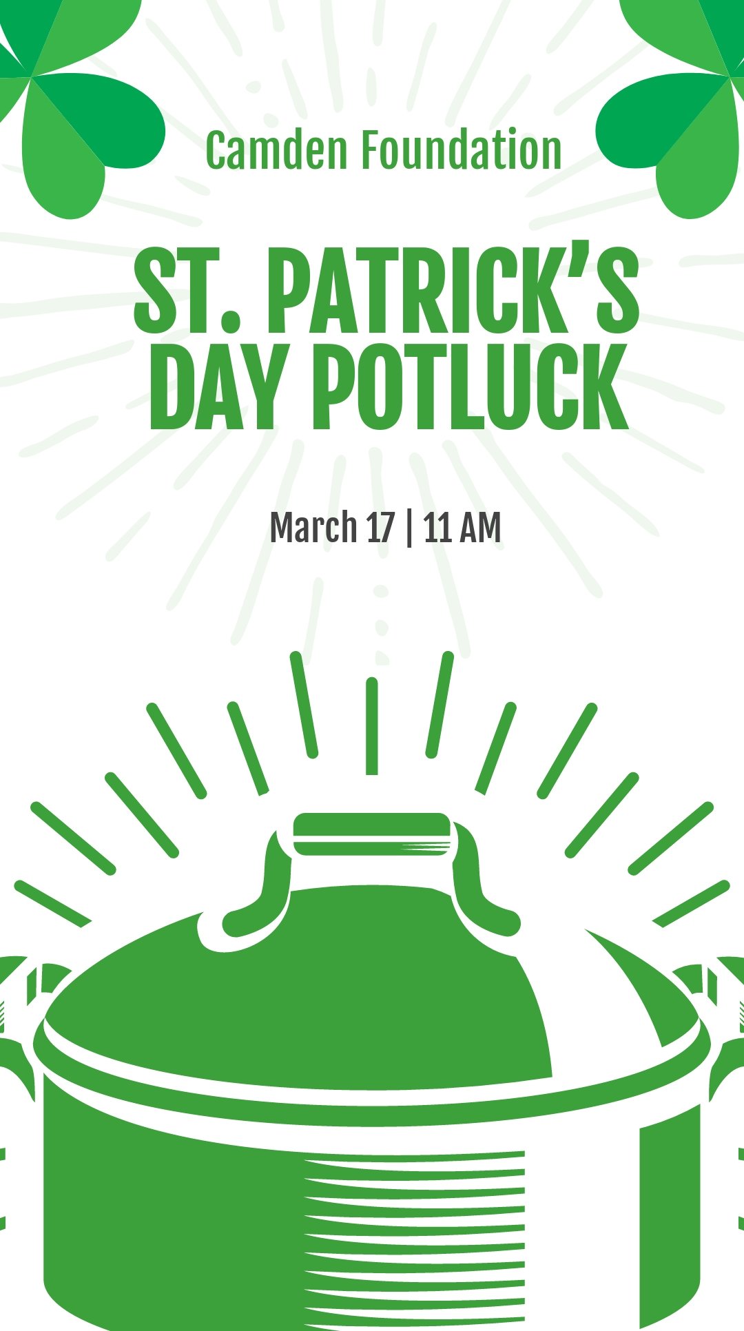 St. Patricks Day Potluck Instagram Story