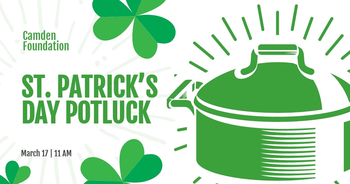 St. Patricks Day Potluck Facebook Post. Template
