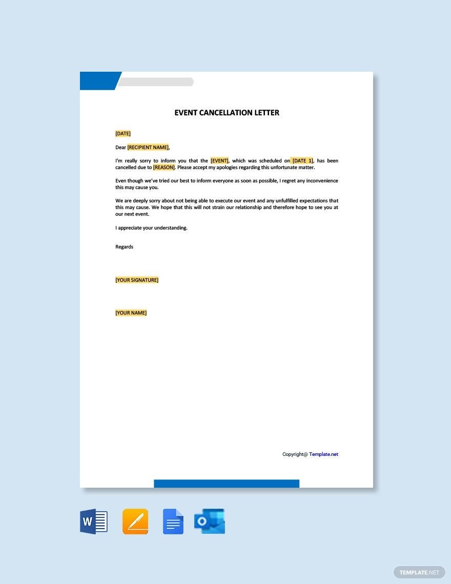 Event Cancellation Letter Template