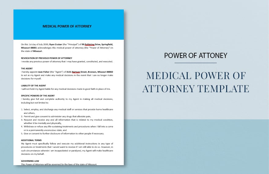 Medical Power of Attorney Template in Word, Google Docs