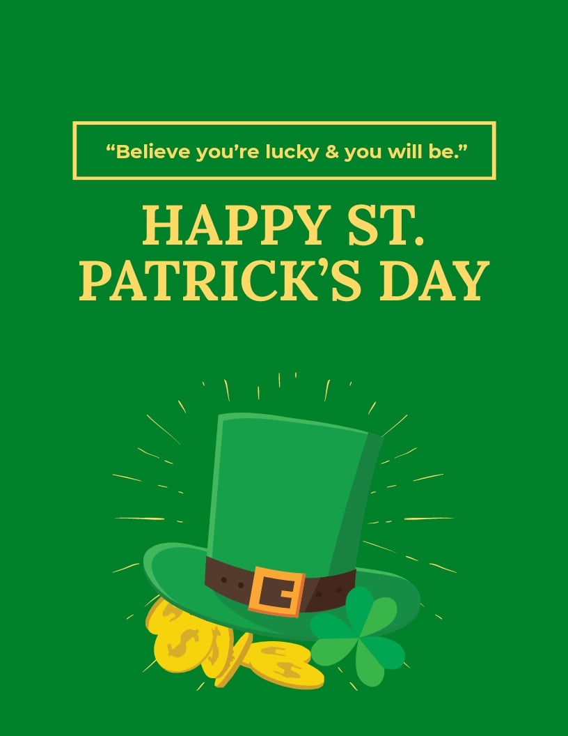 St. Patricks Day Quote Flyer Template