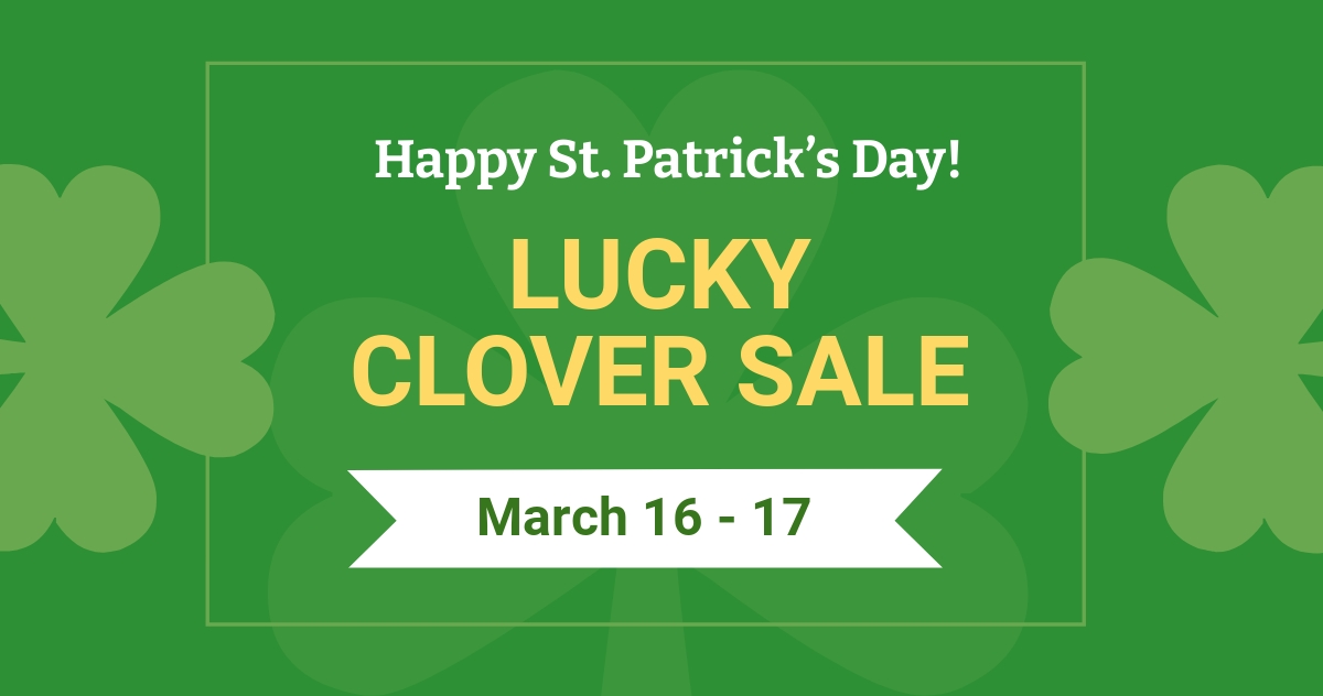 Free St. Patricks Day Sale Facebook Post Template