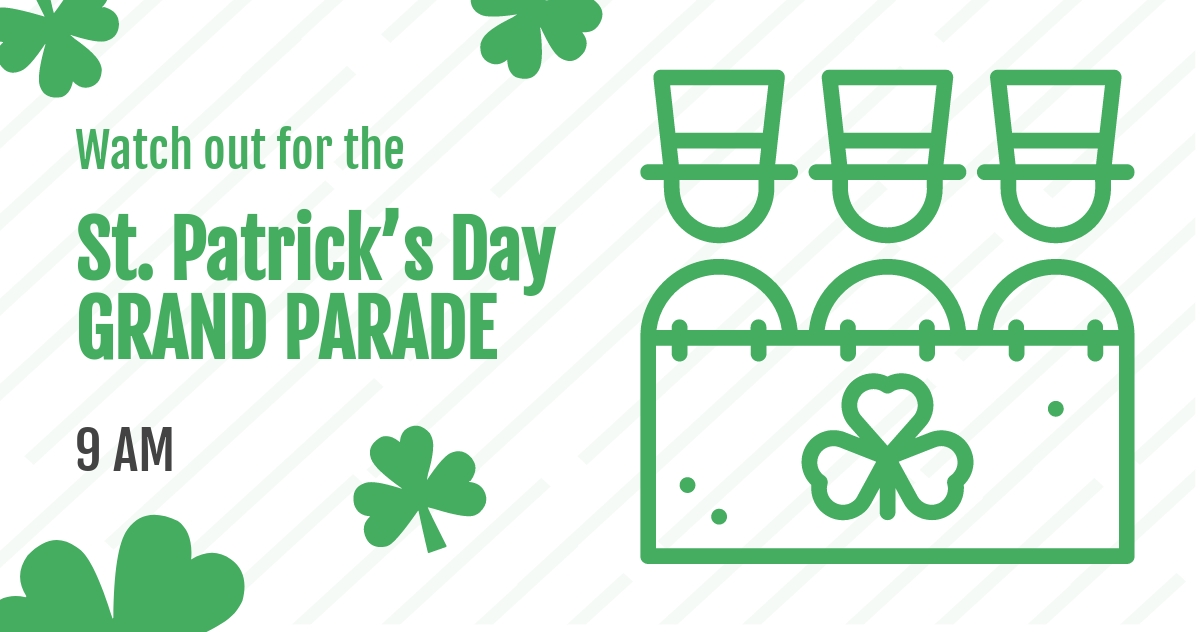 Free St. Patricks Day Parade Facebook Post Template