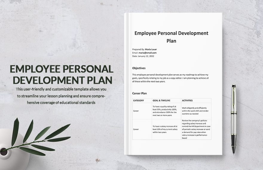 Employee Personal Development Plan Template
