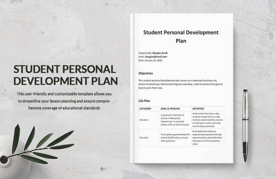 Student Personal Development Plan Template