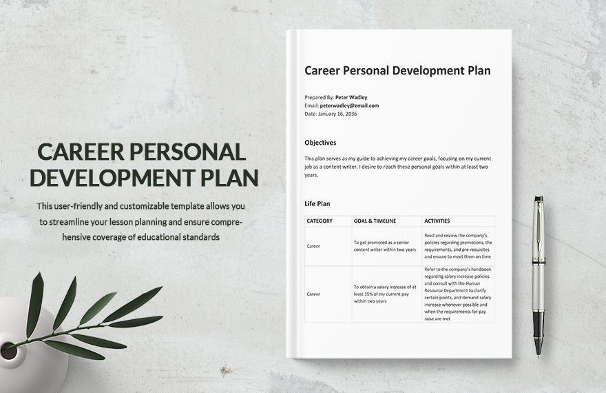 Career Personal Development Plan Template