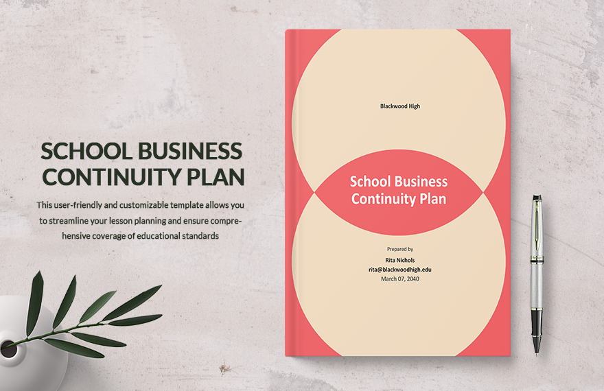 School Business Continuity Plan Template