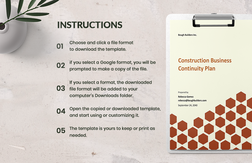 Construction Business Continuity Plan Template
