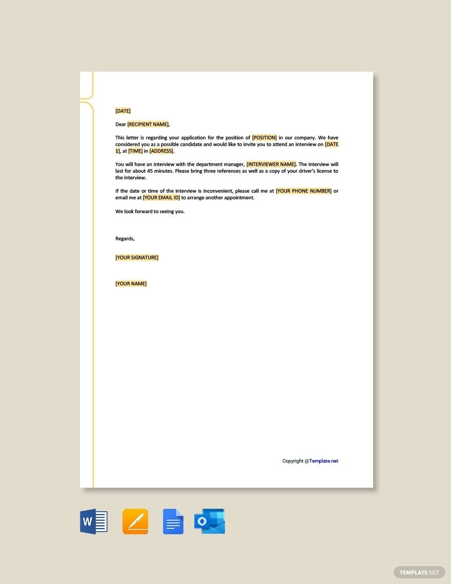 Free HR Invitation Letter Format Template