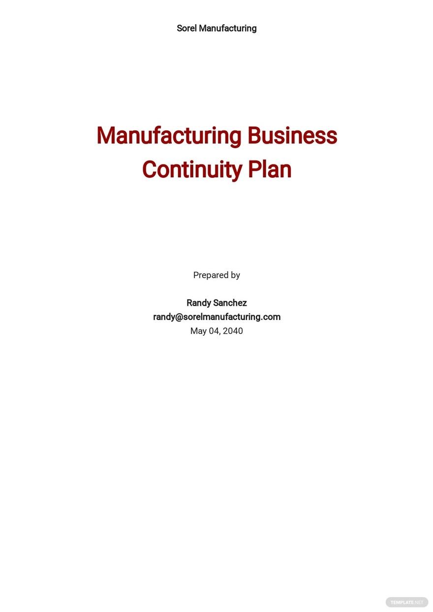 business plan in manufacturing